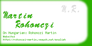 martin rohonczi business card
